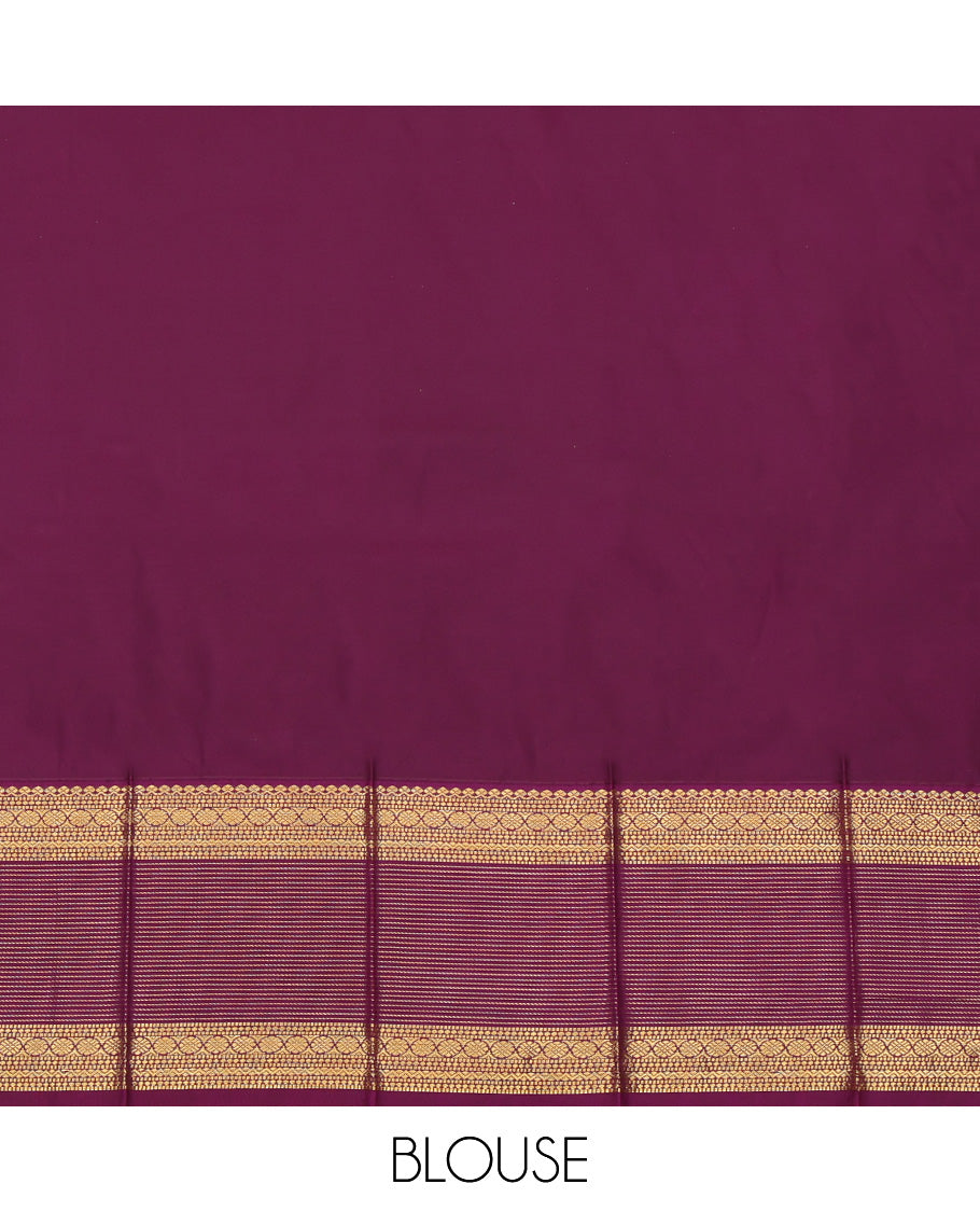 Green Contrast Zari Stripes Budget Silk Saree