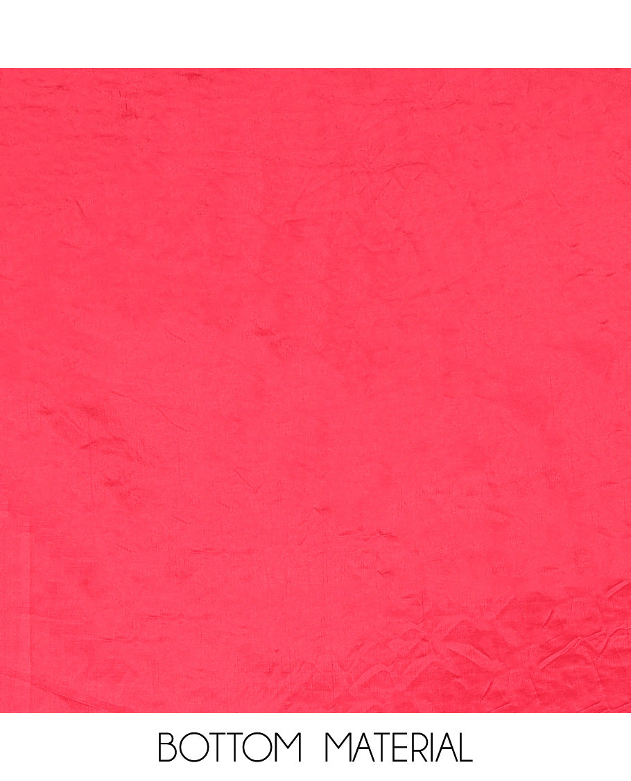 Magenta Material Chudidhar Set, Enlivened with an Floral Motifs Embroidered on its Vichitra Silk Top, Plain Santoon Bottom, and Vichitra Silk Dupatta of Leaf Motifs Embroidery