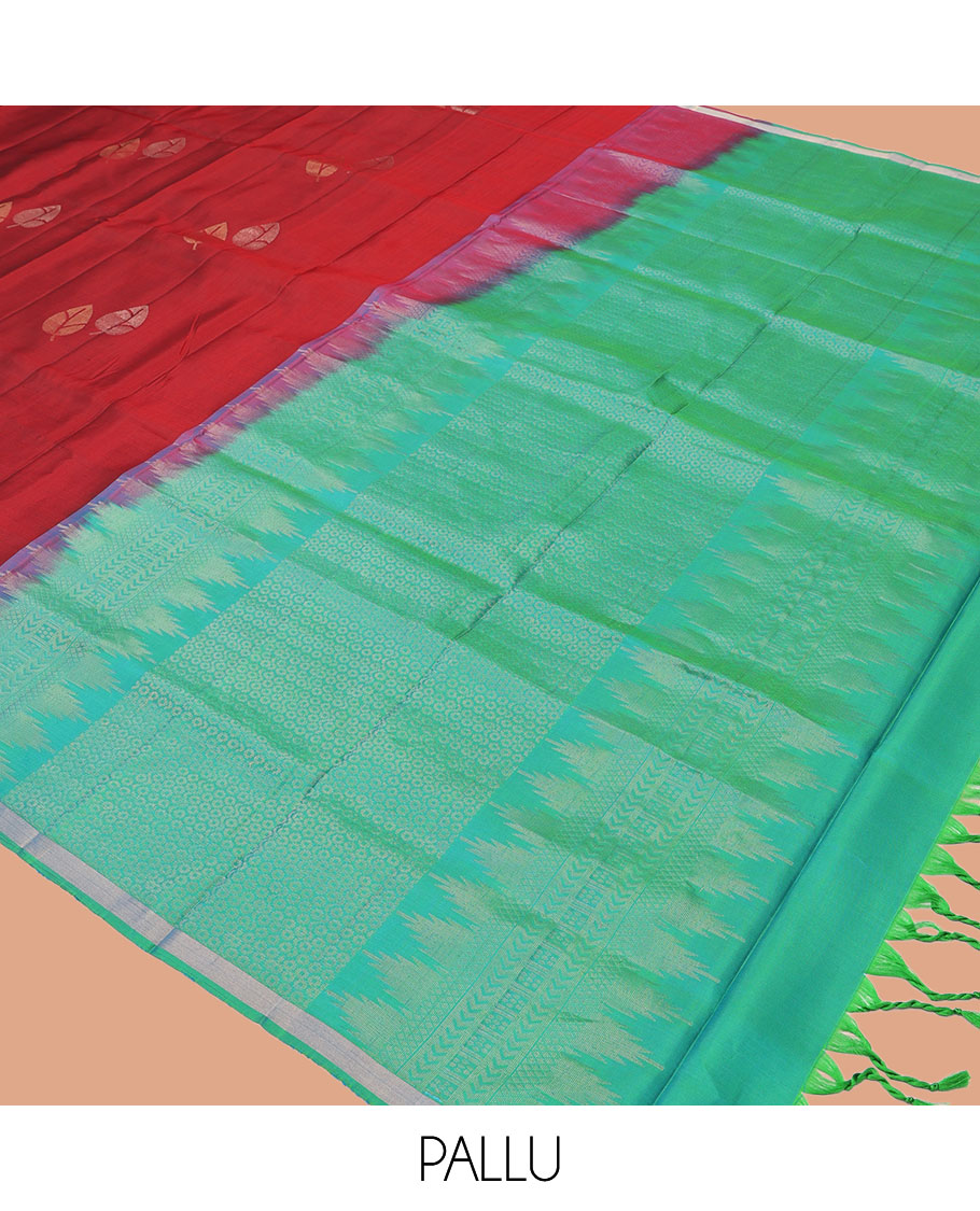 Red Mayuri Lite Silk Mix Saree