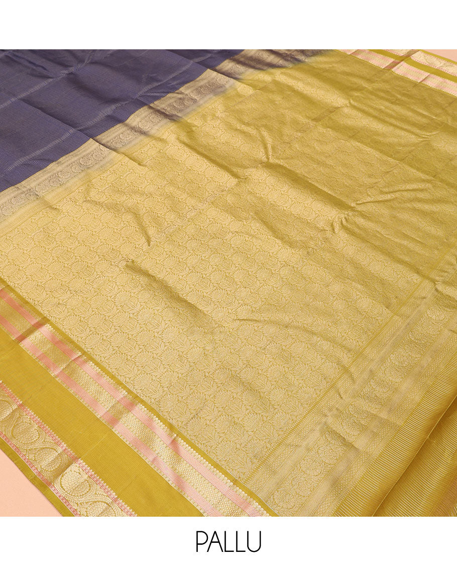 Navy Blue-Light Green Vasundhara Silk Saree
