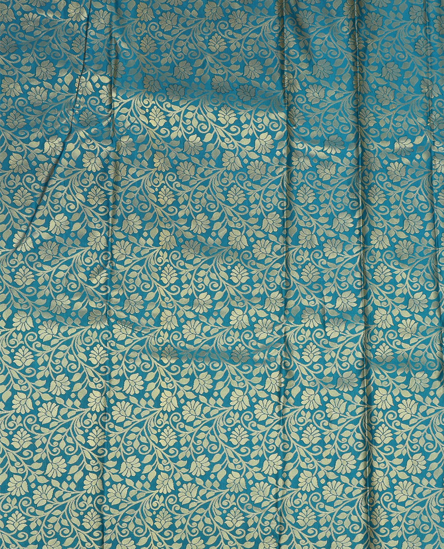 Blue Art Silk Pavadai Material Set