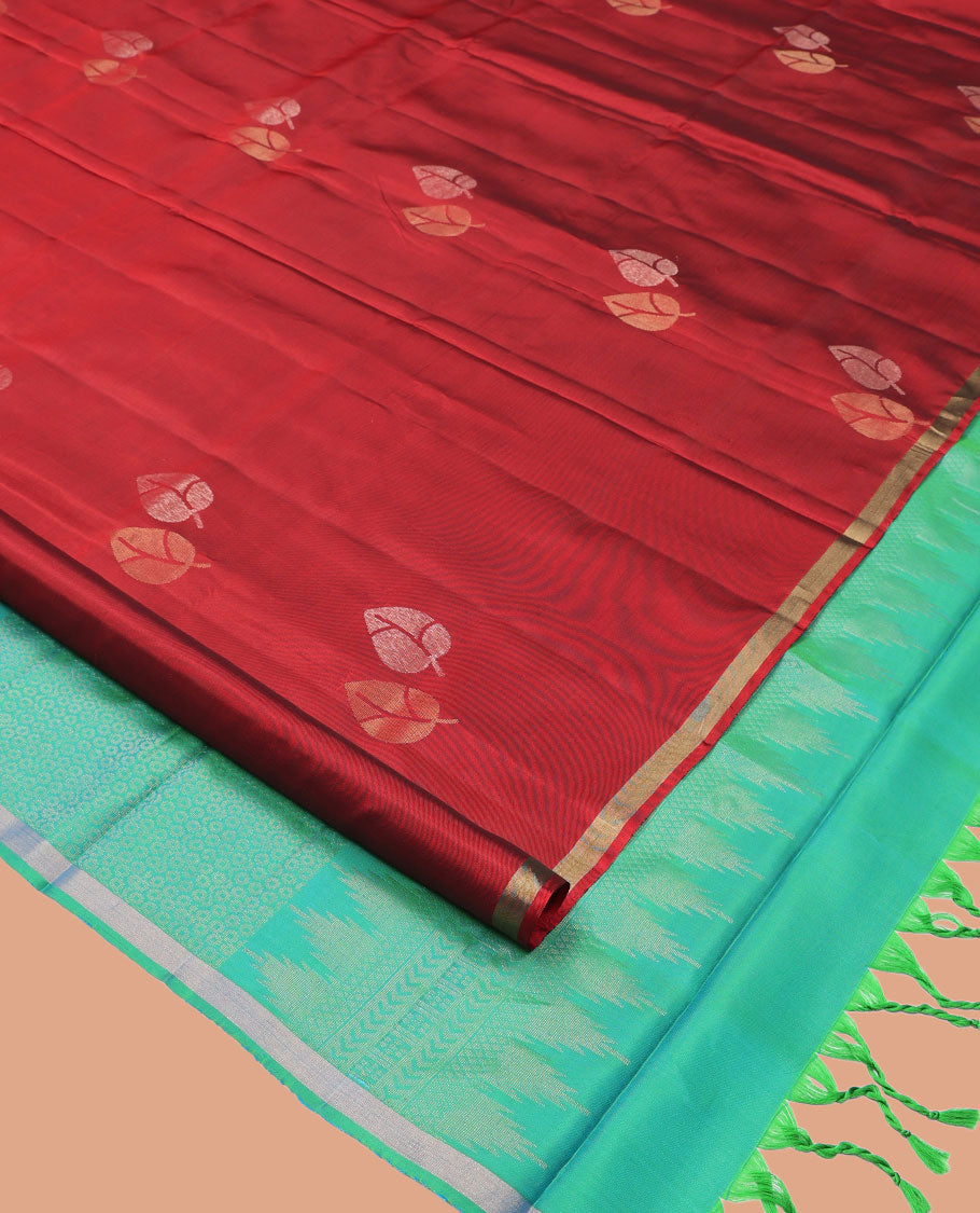 Red Mayuri Lite Silk Mix Saree