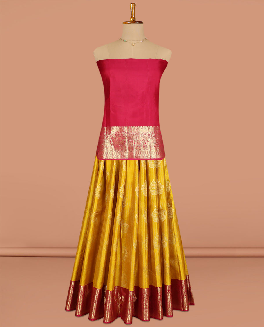 Green Pure Silk Pavadai Material Set