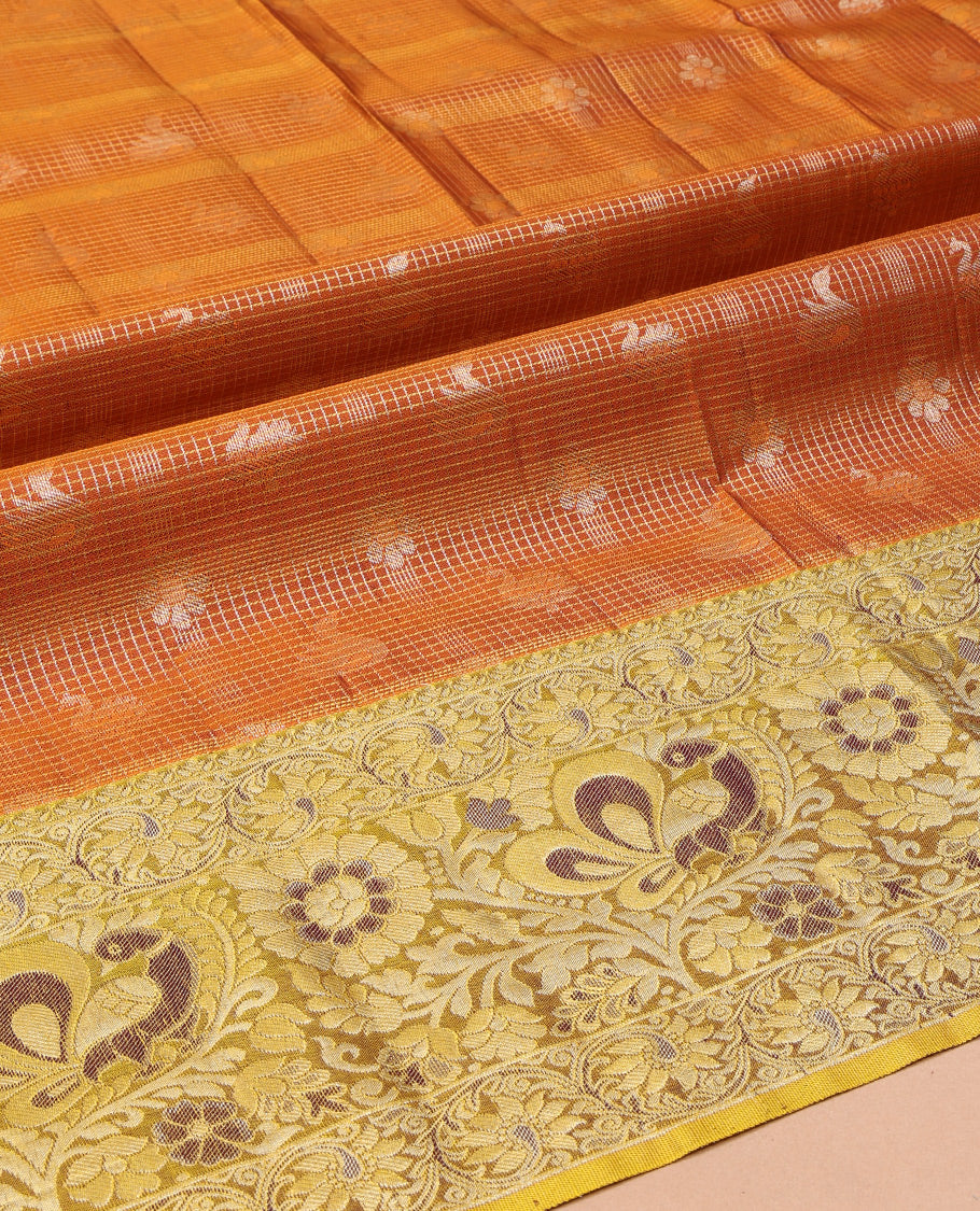 Brown Pure Silk Navarathna Pavadai Material Set