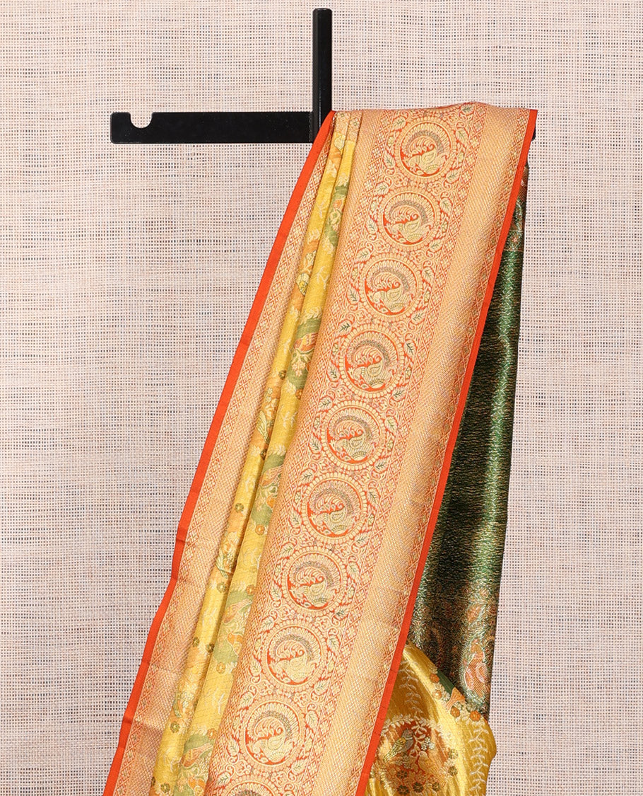 Yellow Kanchipuram Tissue Silk Saree
