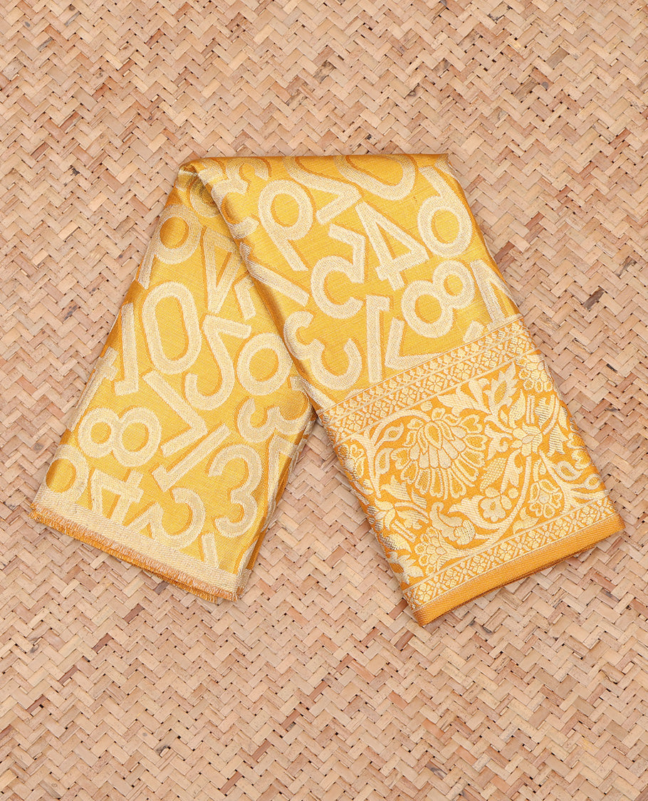 Yellow Pure Silk Navarathna Pavadai Material Set