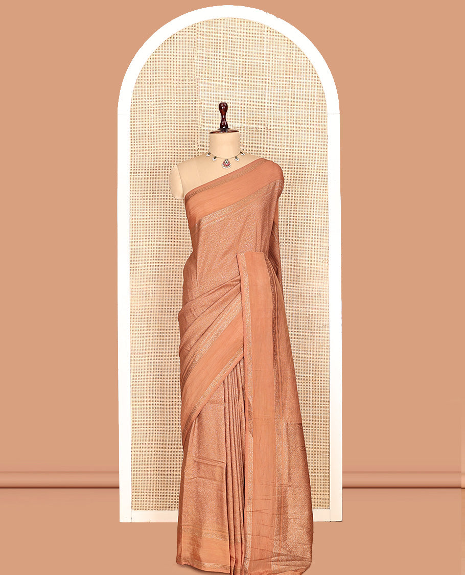 Fawn Fancy Crepe Saree