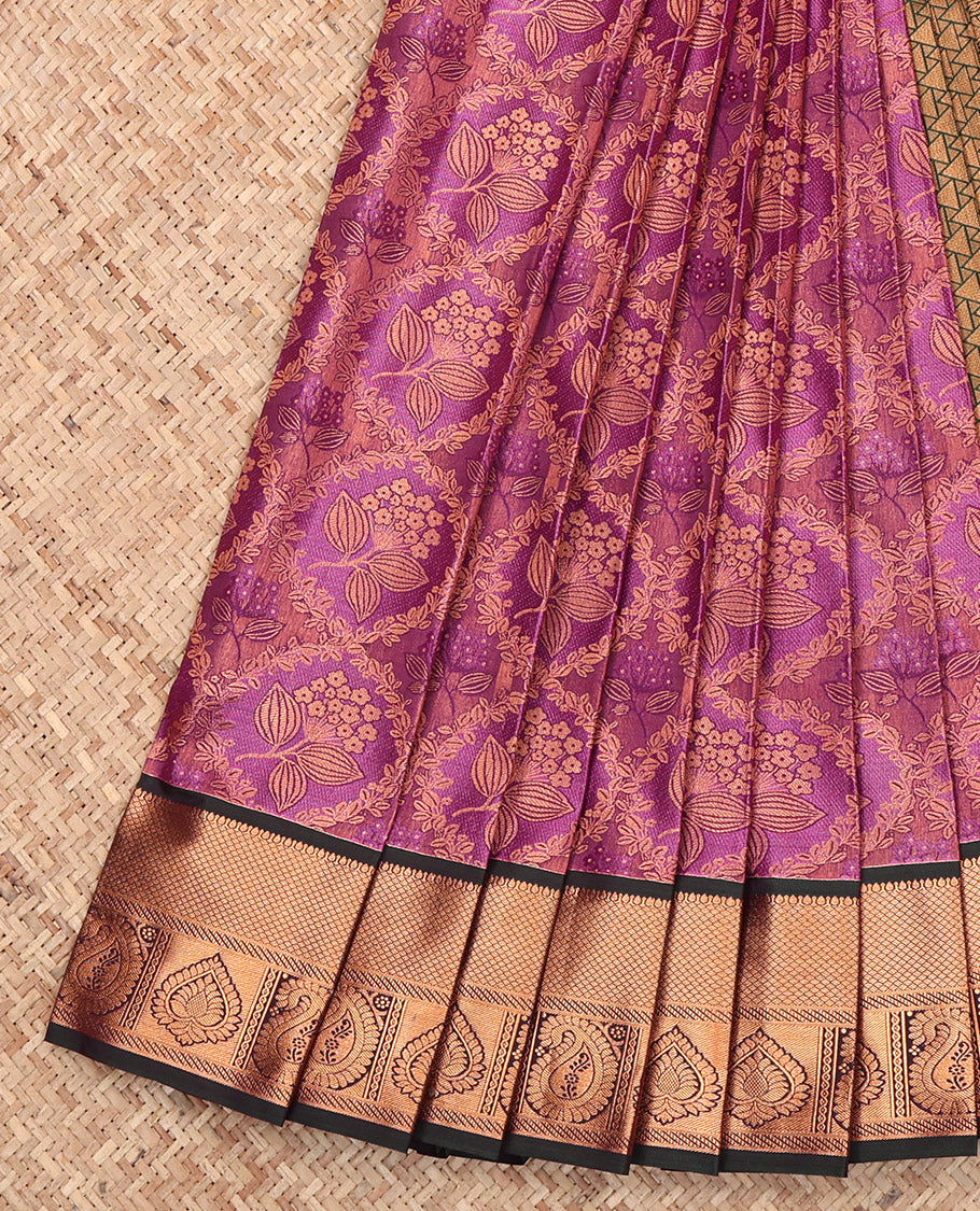 Magenta Budget Silk Saree, Finely Crafted with Jacquard, a Contrast Traditional Zari Border, Grand Pallu, and a Contrast Blouse