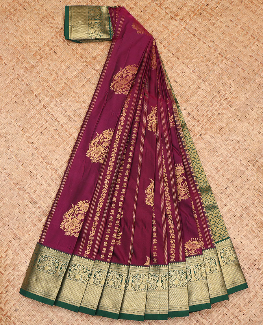 Wine Budget Silk Saree