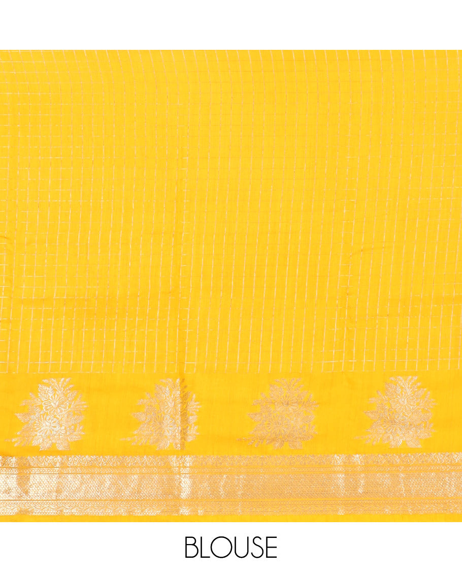 Maroon zari checked Assam silk saree, contrast traditional zari border of floral designs, and pallu of zari designs