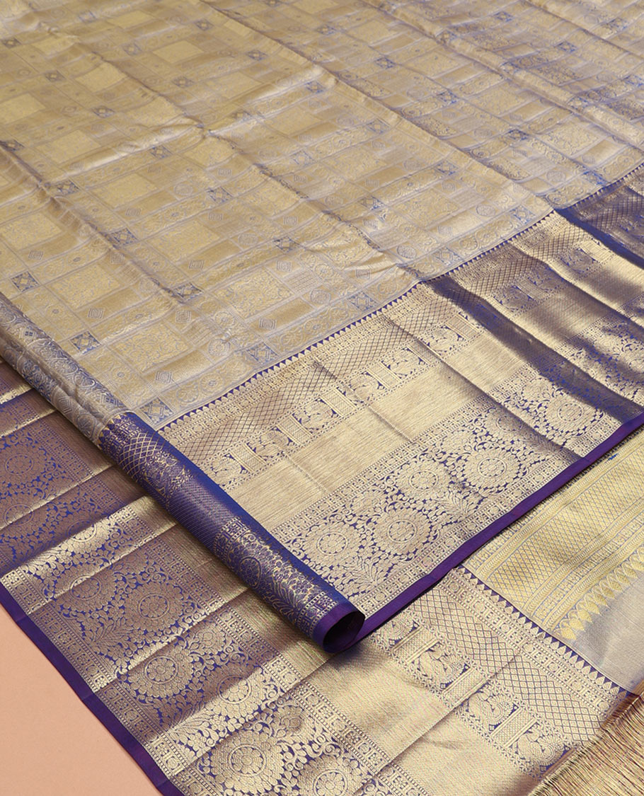 Blue Kanchipuram Tissue Silk Saree