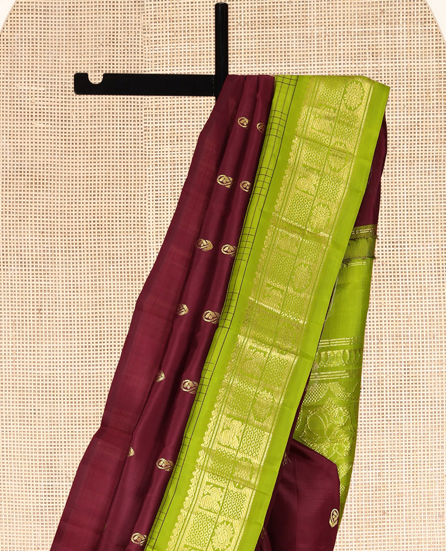 Maroon Kanchipuram Silk Saree