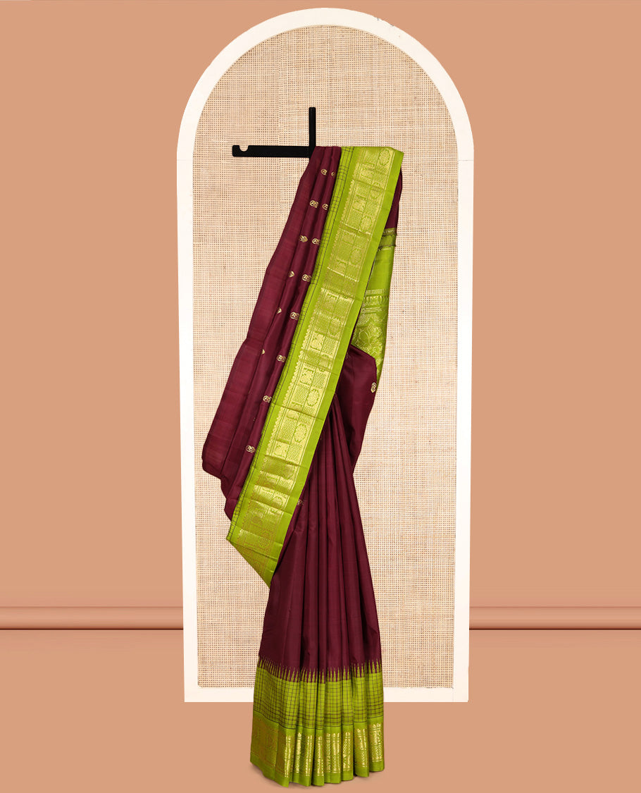 Maroon Kanchipuram Silk Saree