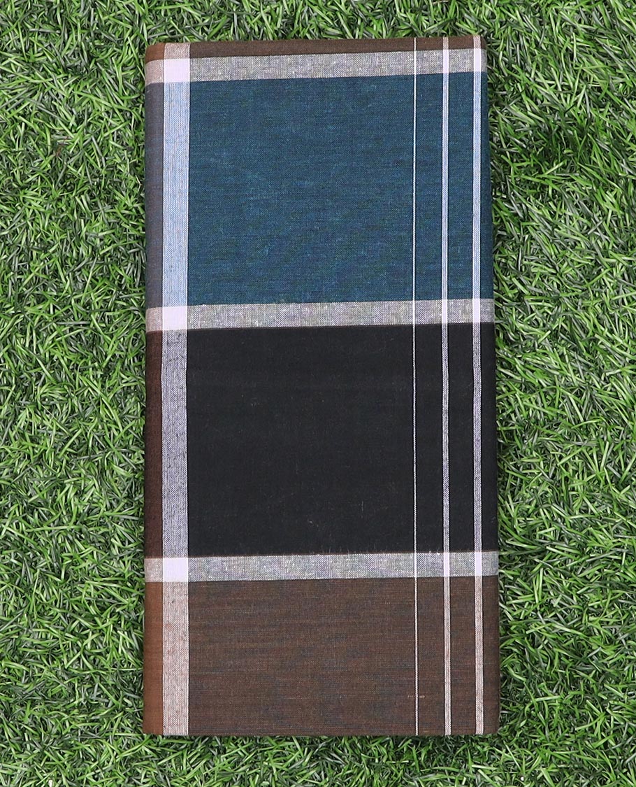 Multi-color vertical and horizontal striped cozy cotton lungi
