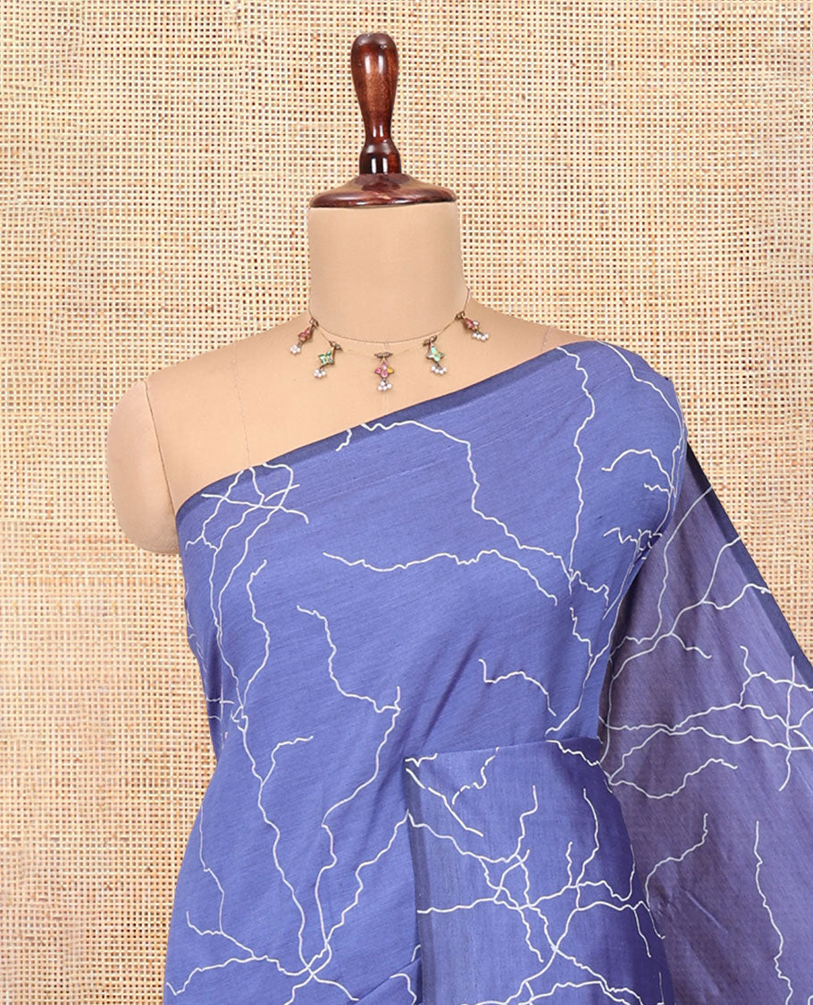 Borderless Blue South Cotton Saree