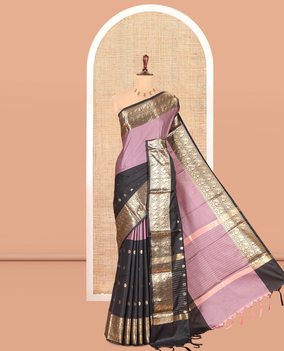 Pink Semi-Kathan Silk Saree