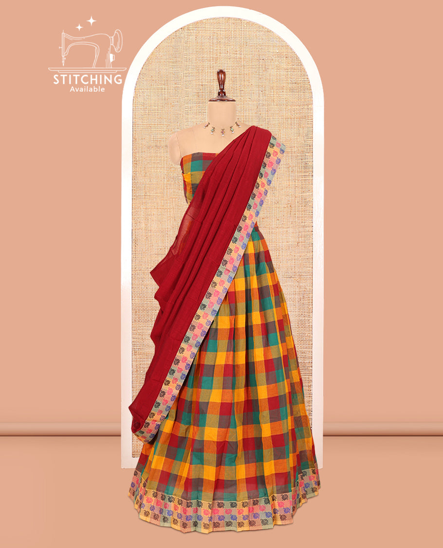 Multi-Color Chettinad Cotton Half-Saree