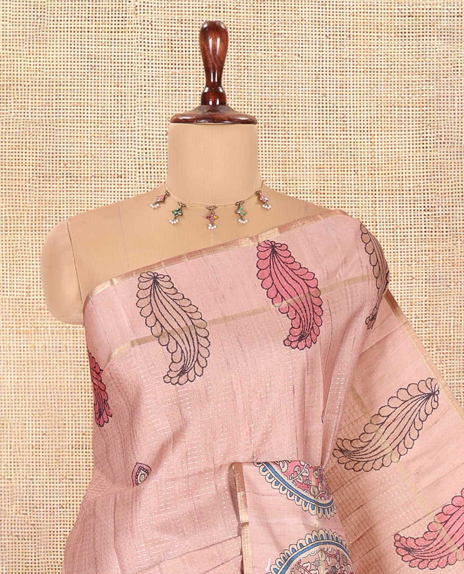 Pale Pink Fancy Tussar Saree