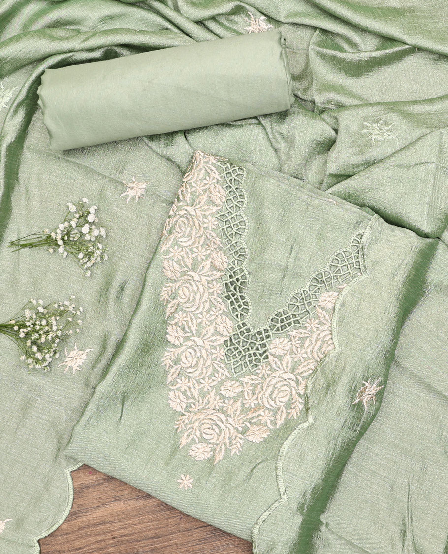 Green Material Chudidar Set