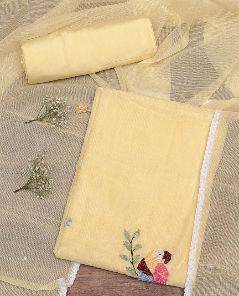 Yellow Kota Cotton Material Chudidar Set