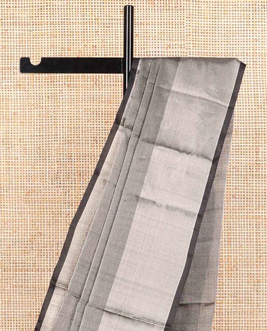 Black  uppada saree with self zari border & striped pallu