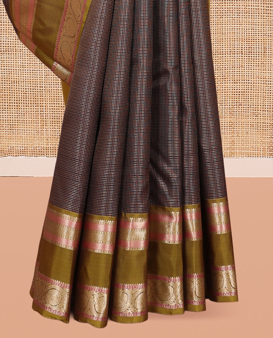 Brown-Mehendi Green Vasundhara Silk Saree