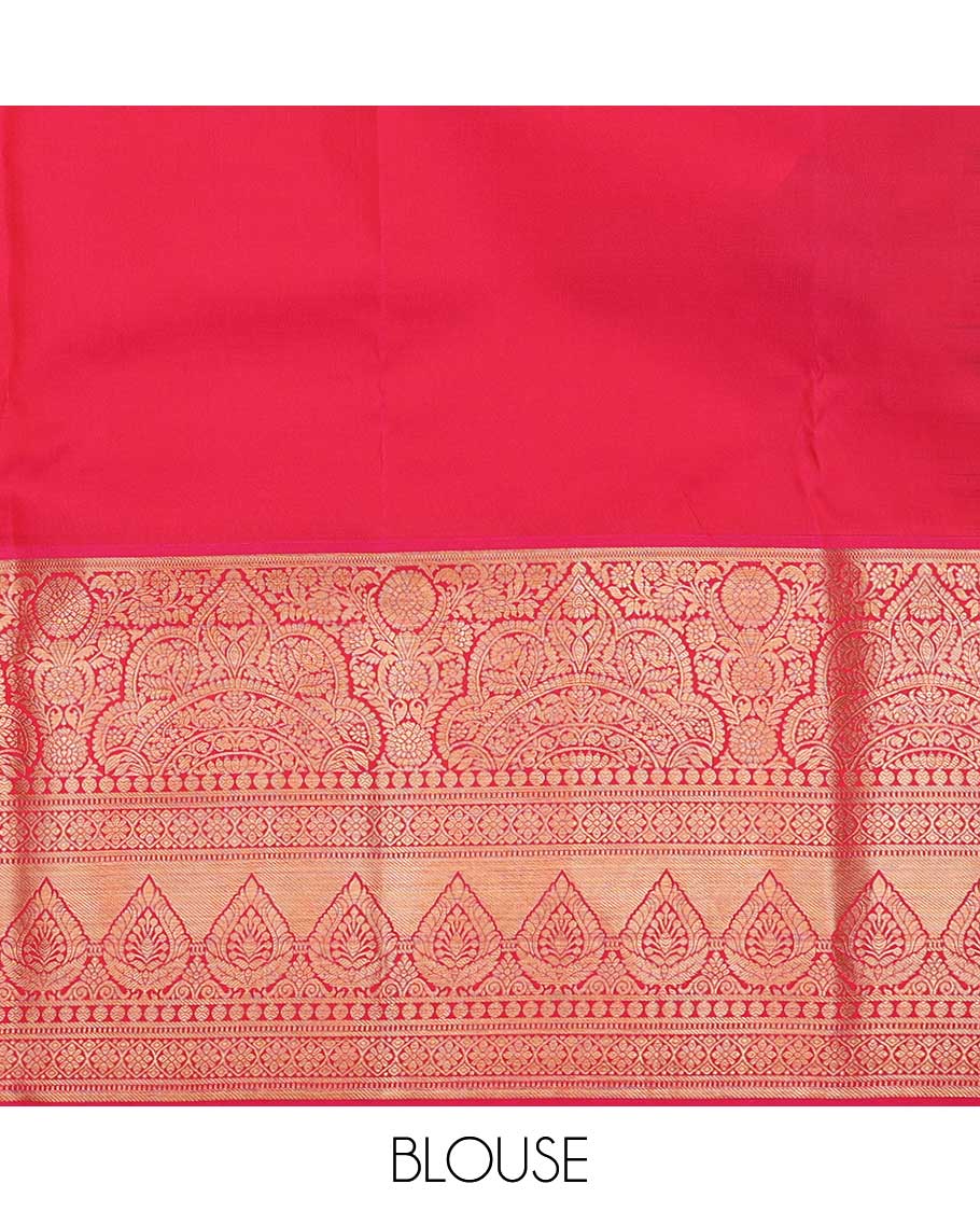 Peacock blue pure silk half-saree, jacquard skirt, contrast traditional zari border, matching zari blouse, and zari design dhavani