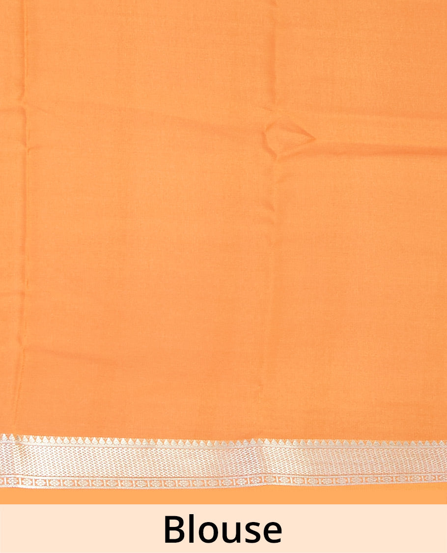 Purple mysore silk saree with contrast zari design border