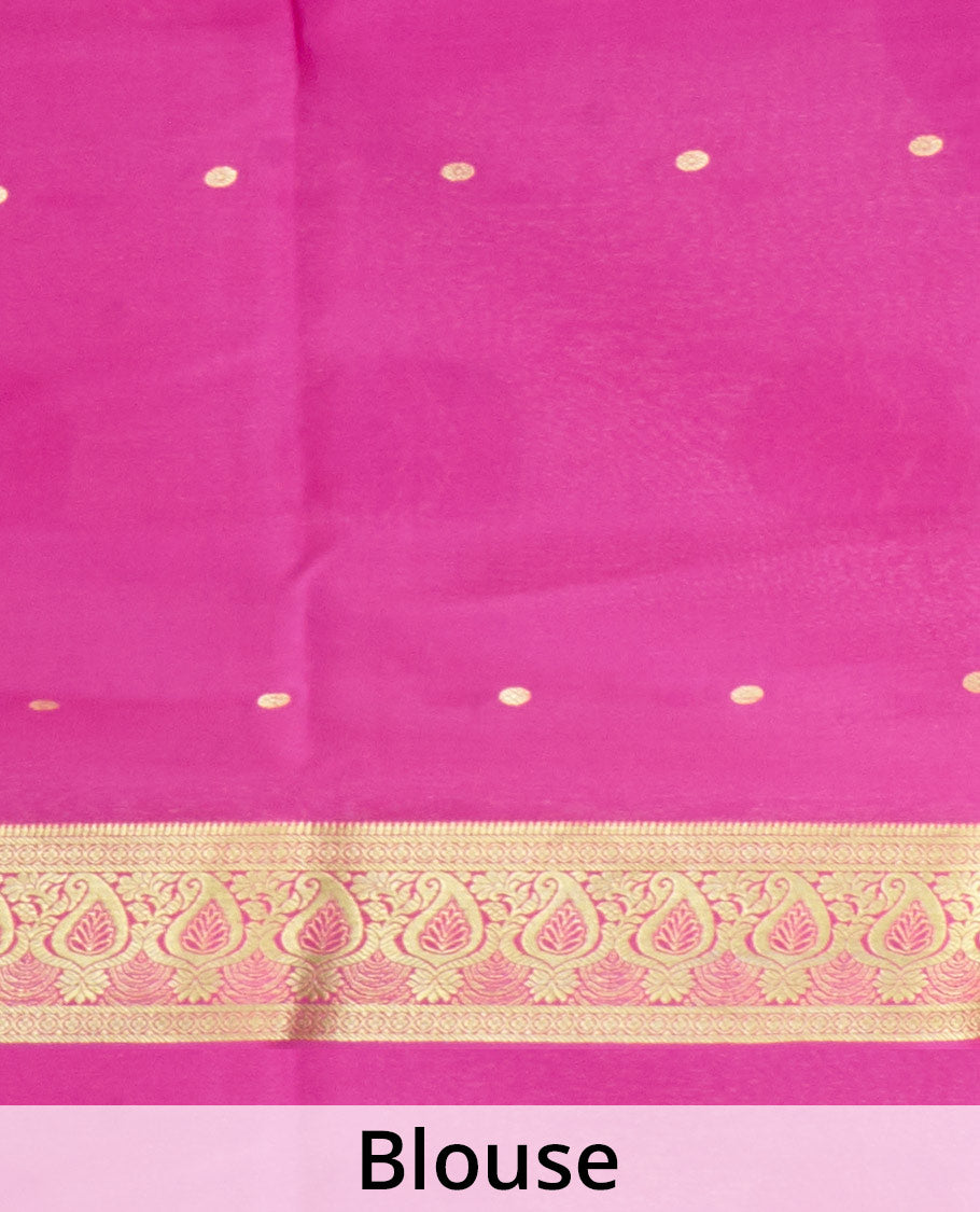 Sandal tiny zari buttas Mysore silk saree, contrast paisley design zari border, and pallu of zari designs