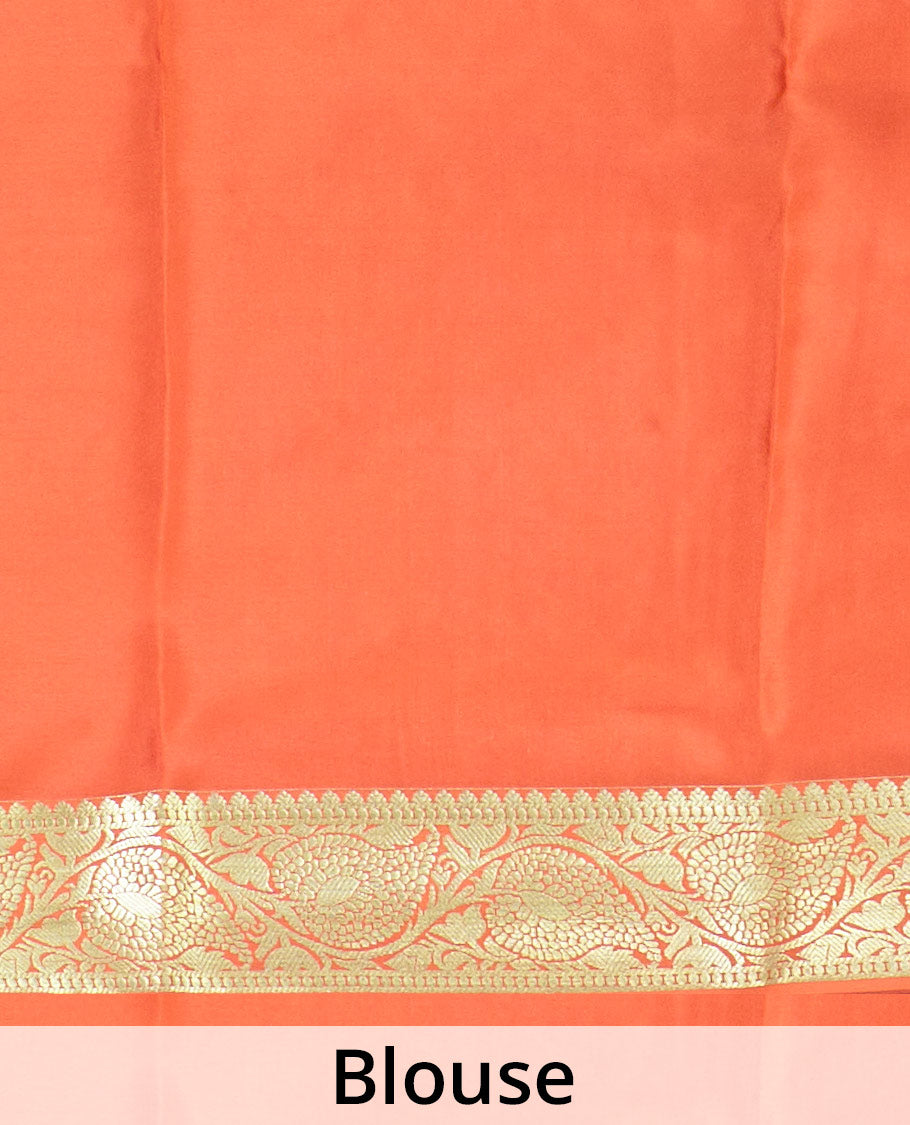 Sky blue zari buttas Mysore silk saree, contrast leaf creeper zari border, and floral zari design palllu