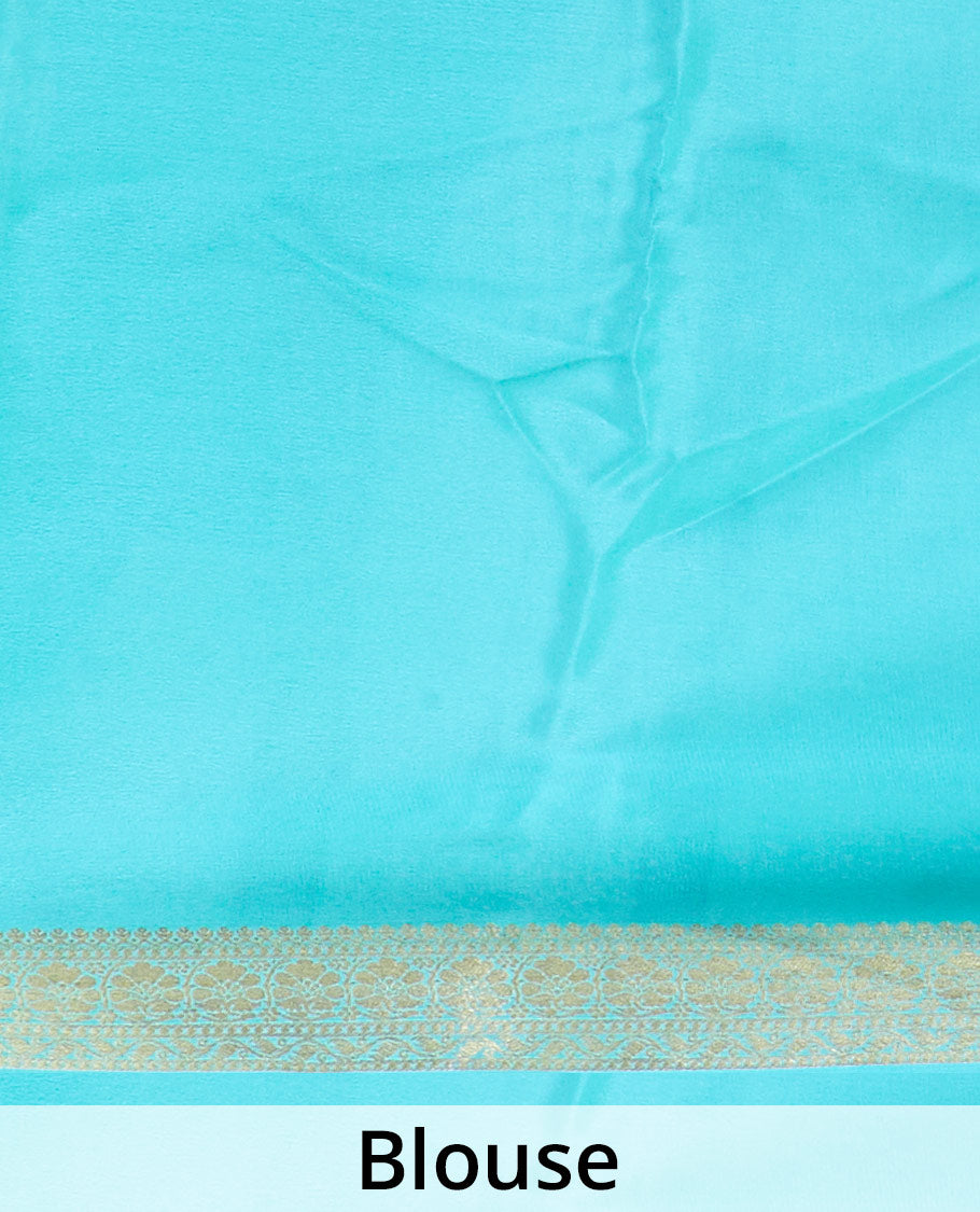 Light lavender plain Mysore silk saree, contrast traditional zari border, and zari striped pallu