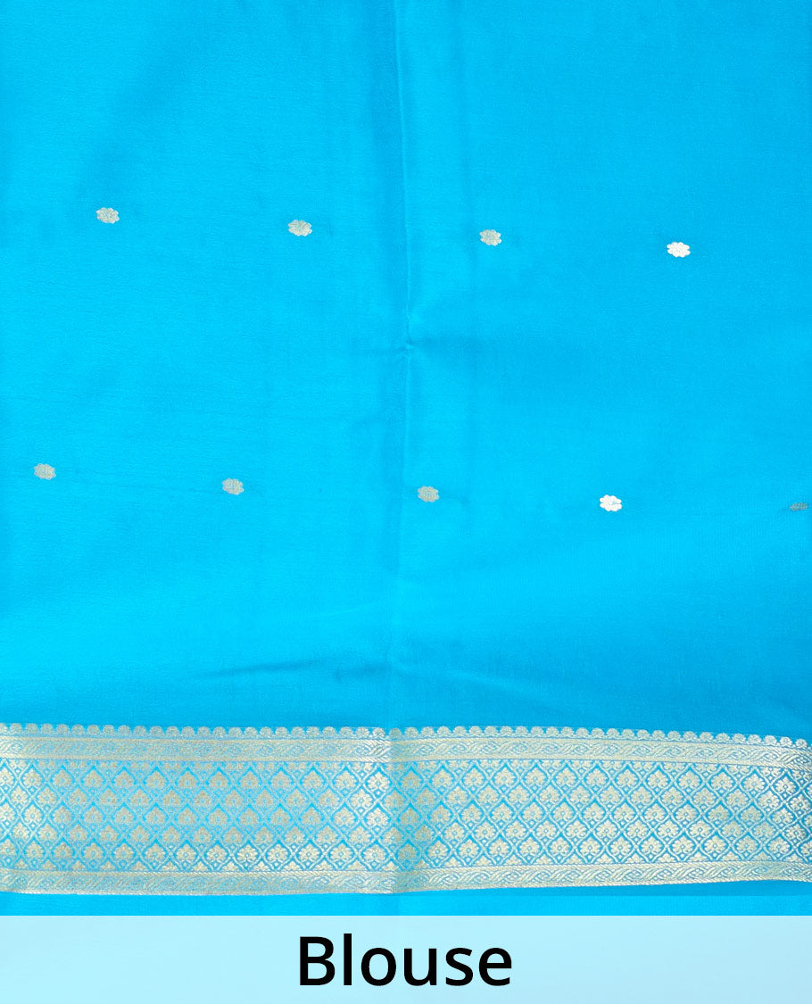 Mustard zari buttas Mysore silk saree, contrast jaal zari border, and floral jaal design zari woven pallu