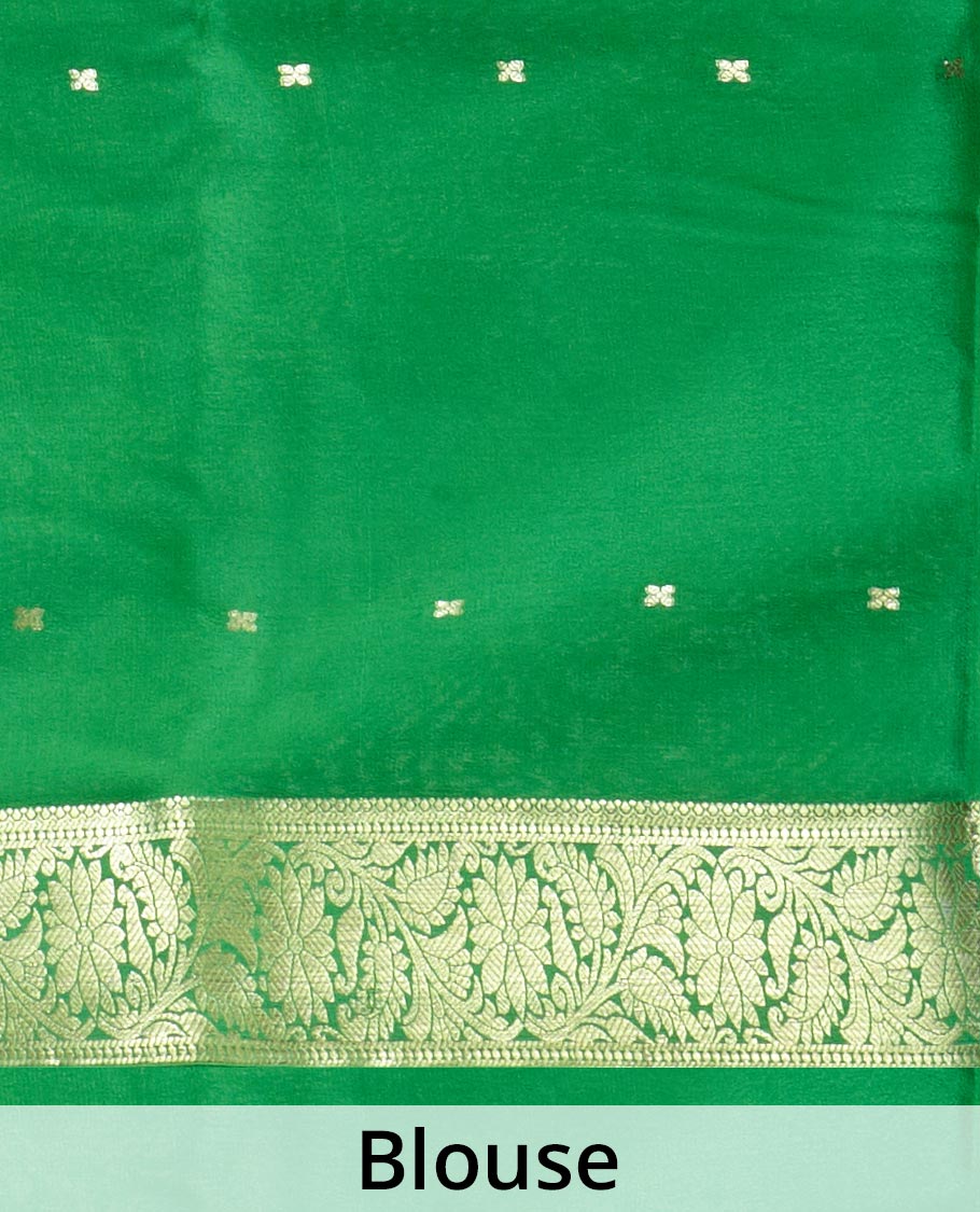 Maroon zari buttas Mysore silk saree, contrast traditional zari border, and zari motifs woven pallu