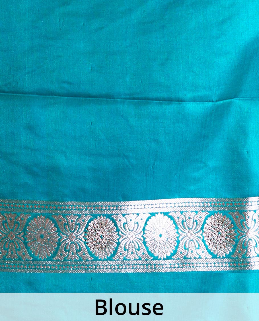 Red diagonal floral stripes with stone work Banaras Satin silk saree, floral creeper zari border, and pallu of jaal design