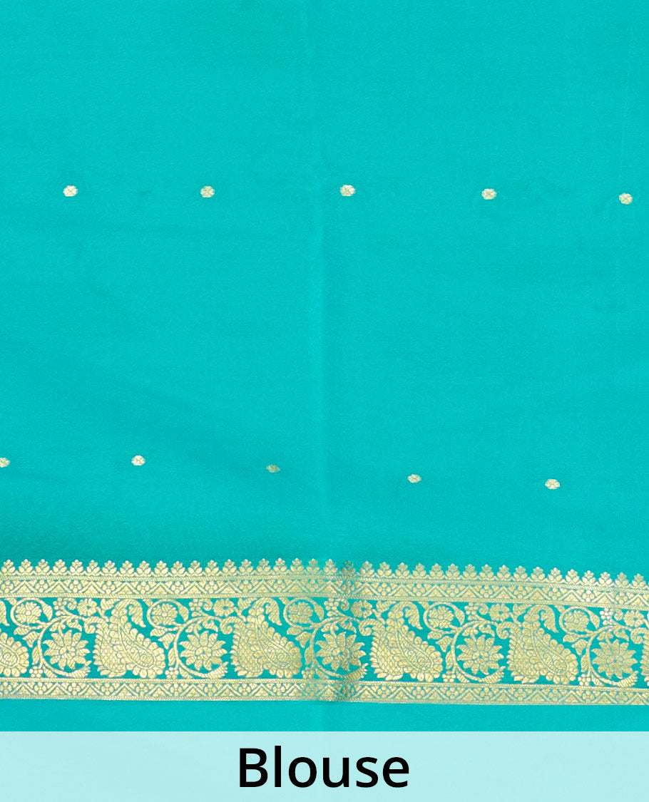 Royal blue zari buttas Mysore silk saree, contrast traditional zari design border, and intricate design pallu