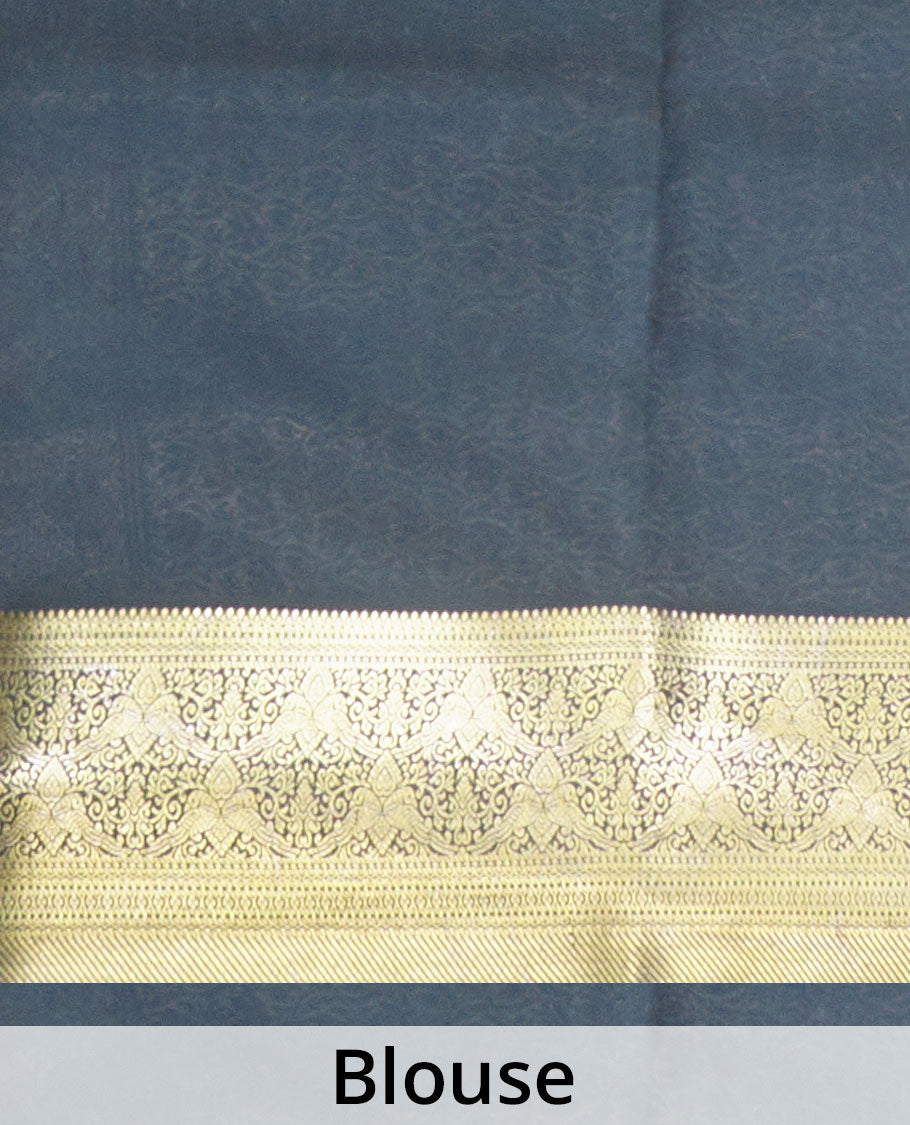 Maroon zari buttas Mysore silk saree, contrast traditional zari design border, and intricate pallu