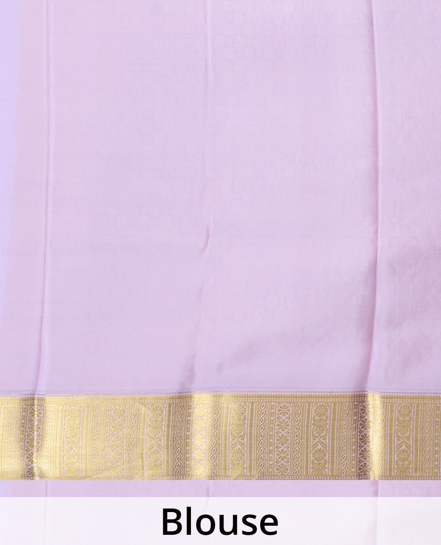 Maroon zari buttas Mysore silk saree, contrast traditional zari border, and jaal pallu