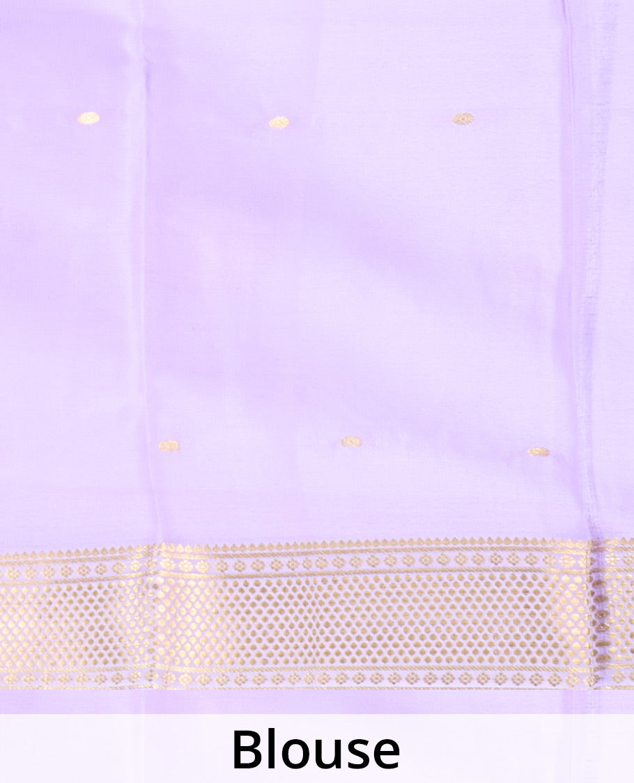 Maroon zari buttas Mysore silk saree, contrast traditional zari border, and pallu of zari designs