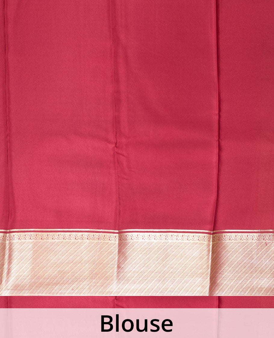 Green tree butta Mysore silk saree, contrast traditional zari border, and intricate pallu