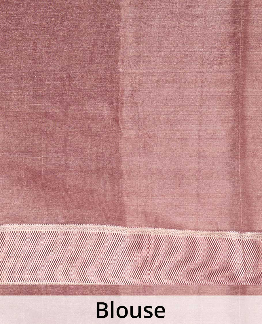 Brown floral jaal jacquard Mysore silk saree, traditional zari border, and jaal pallu