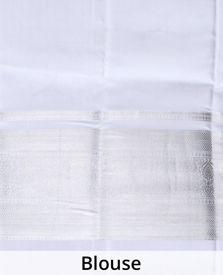 White zari buttas Mysore silk saree, traditional zari border, and intricate pallu
