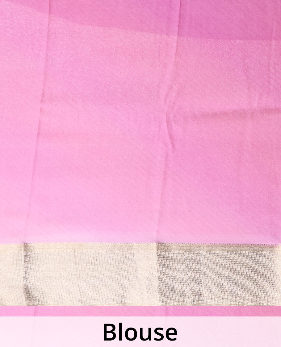 Multi-color diagonal striped Mysore silk saree, traditional zari border, and intricate pallu