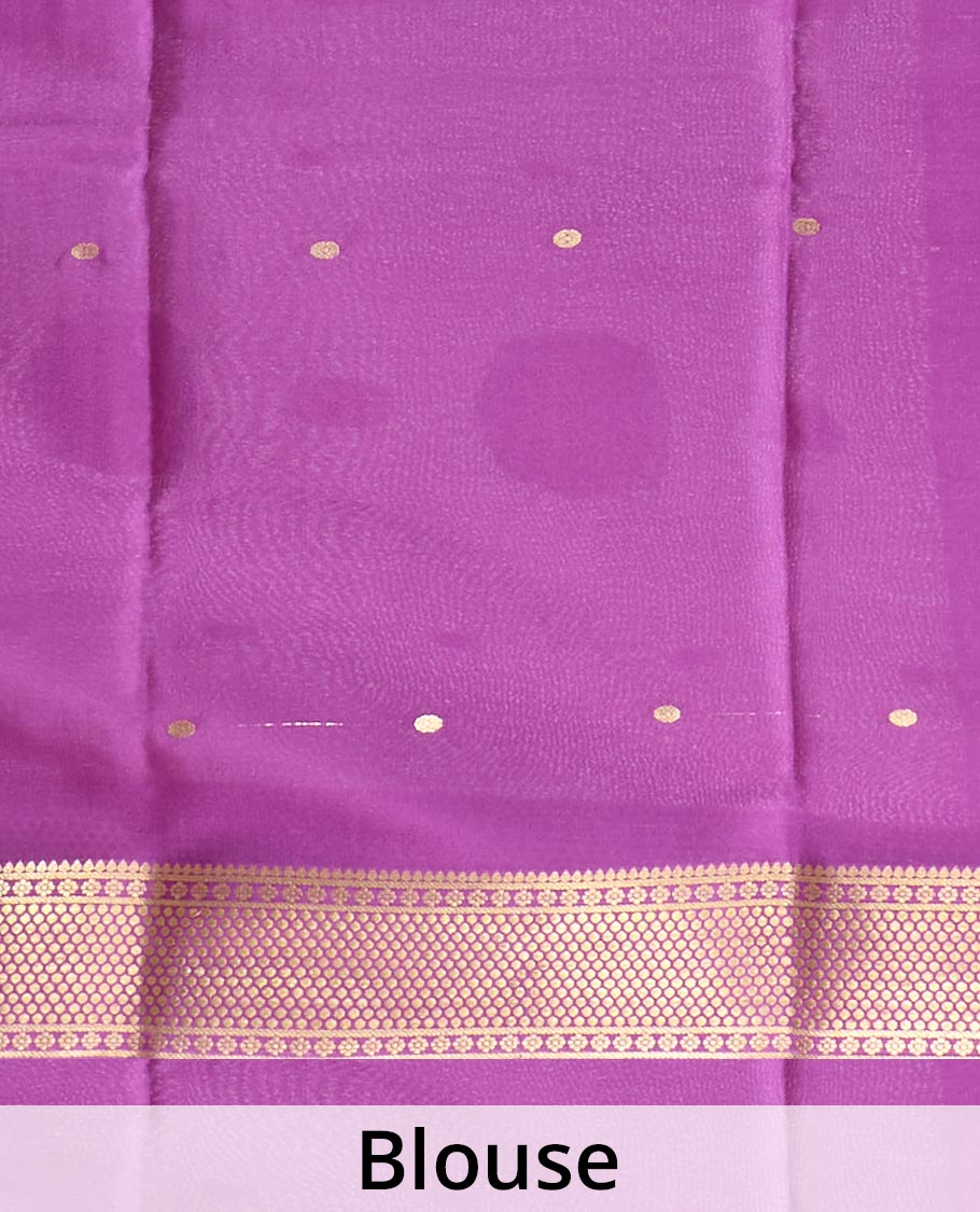 Pink zari buttas Mysore silk saree, contrast traditional zari border and intricate pallu
