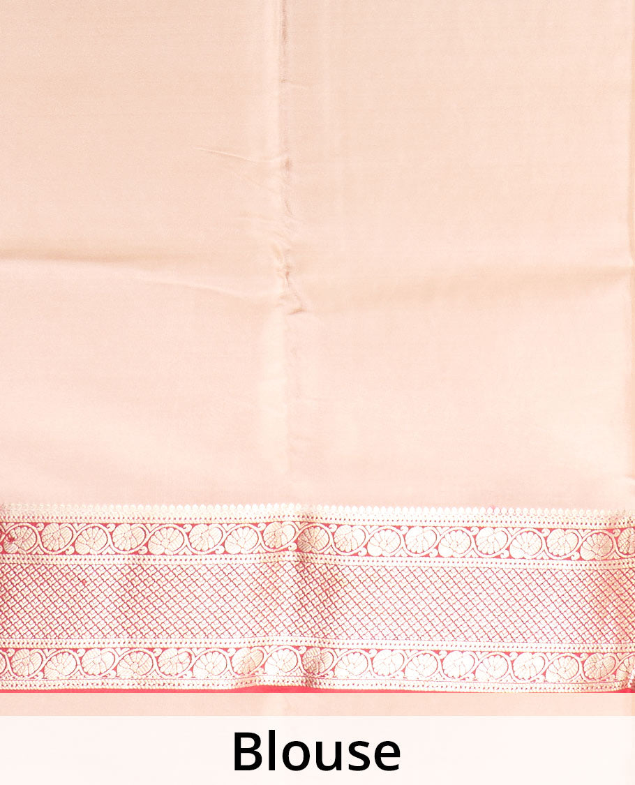 Red zari buttas and checked Mysore silk saree, traditional zari design border, and zari design pallu