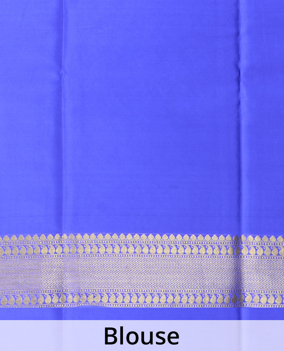 Green peacock buttas Mysore silk saree, contrast traditional zari design border, and intricate pallu