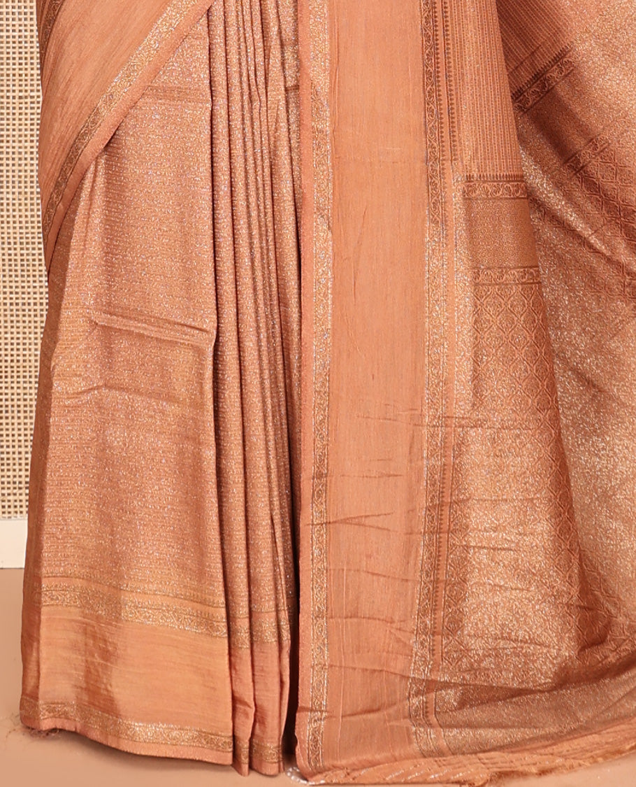 Fawn Fancy Crepe Saree