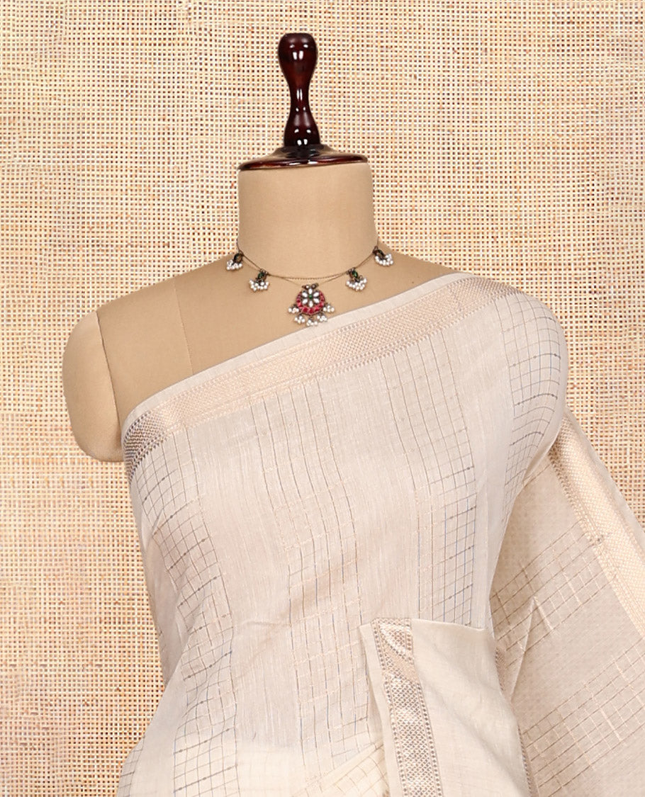 White Assam Silk Saree