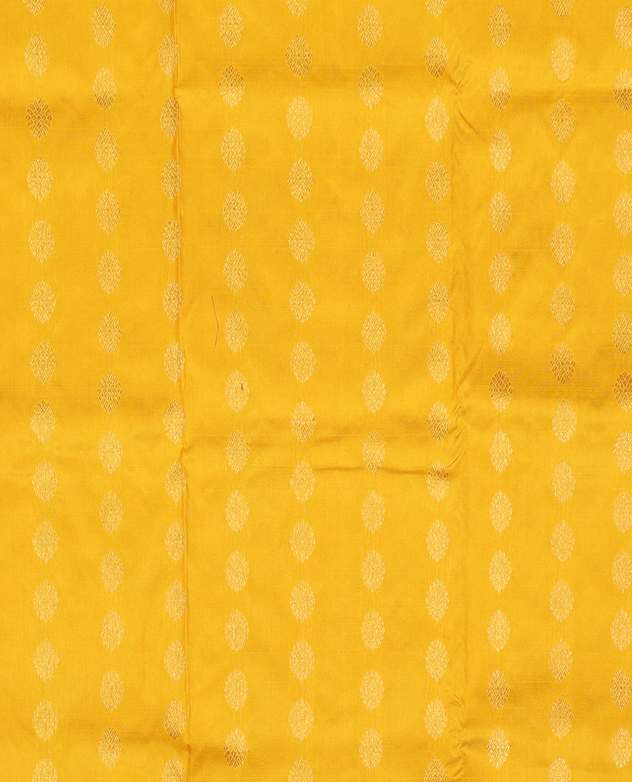 Yellow Pure Silk Navarathna Pavadai Material Set