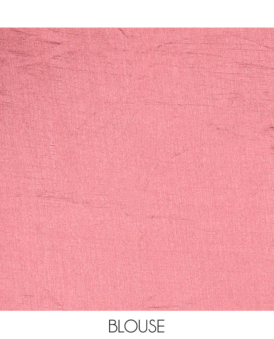 Borderless Onion Pink Vichitra Saree Features Gleaming Sequin Work, and a Matching Blouse