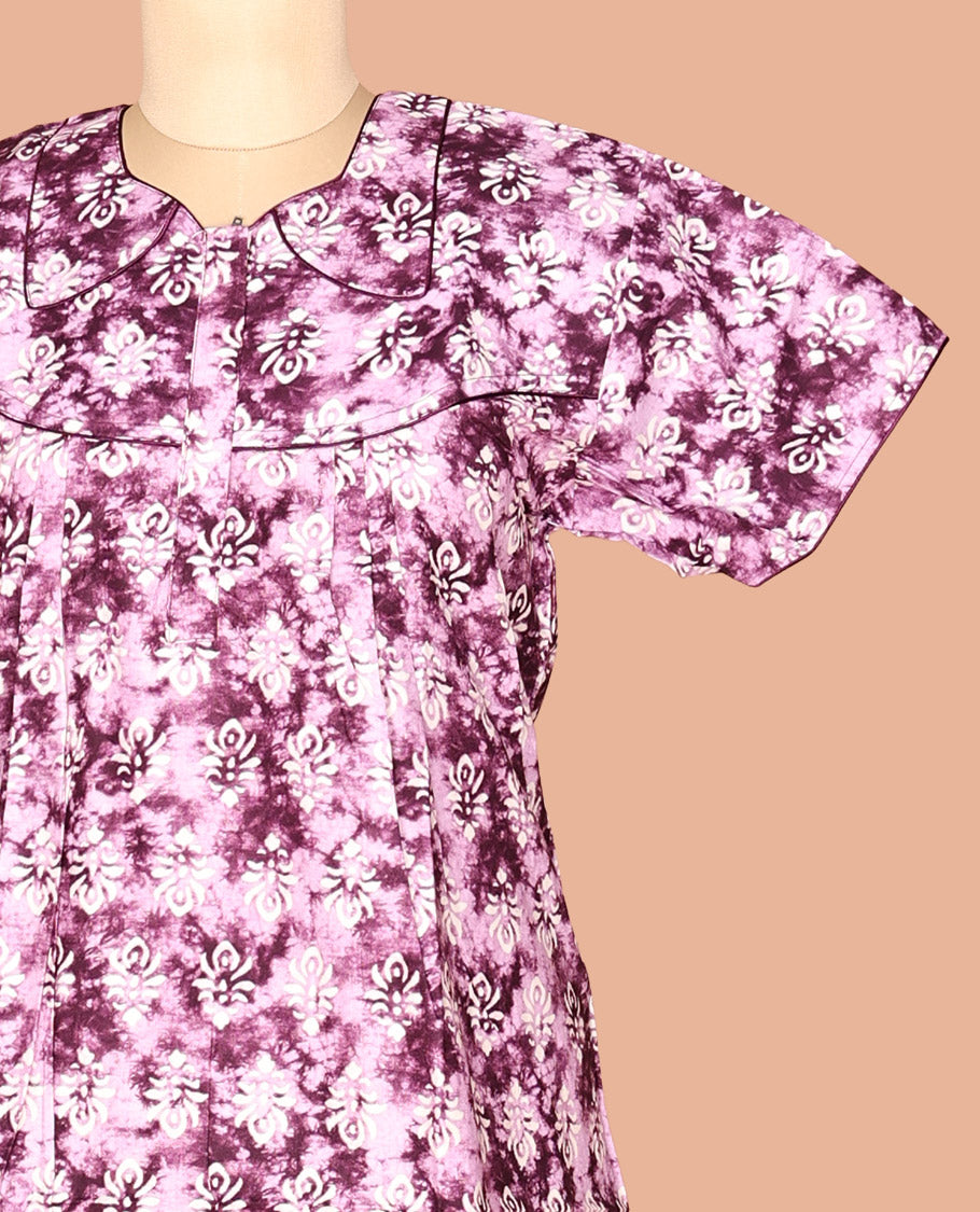 Purple Cotton-Blended Nighty